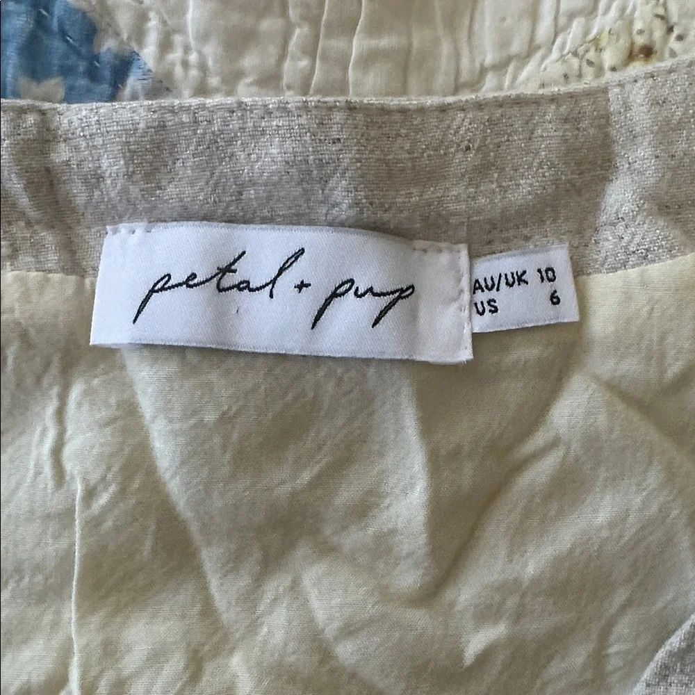 Petal & Pup Linen Button-Up Babydoll Dress - Picture 2 of 3